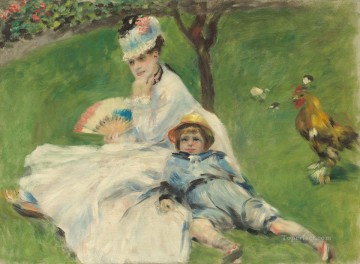 Pierre Auguste Renoir Painting - Madame Monet y su hijo Jean Pierre Auguste Renoir